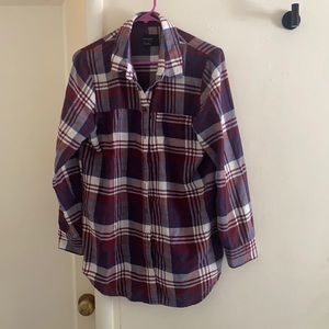 Free press women’s super soft plaid oversized flannel size small